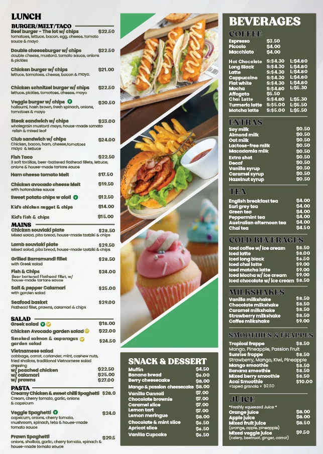 Menu, Green Olive Cafe