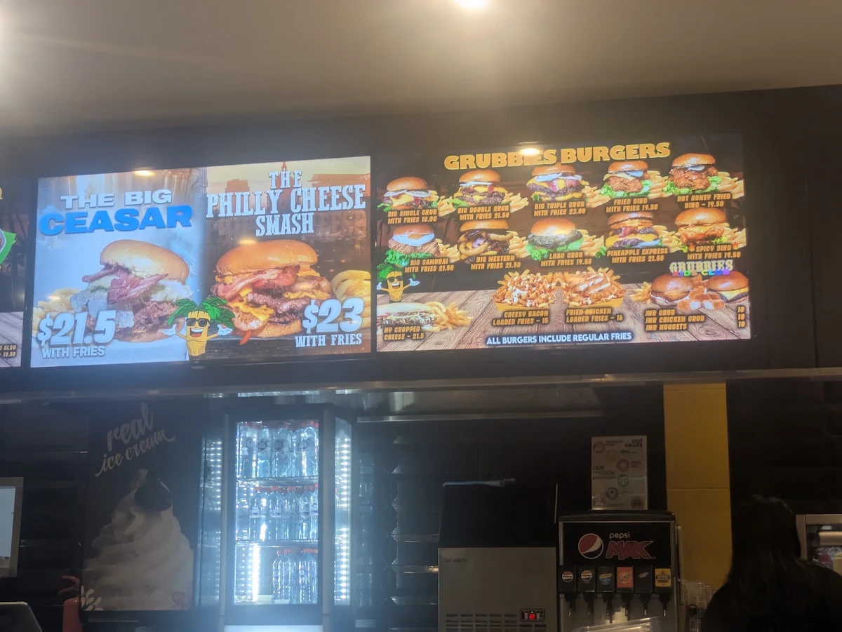 Menu, Grubbies Burgers Hawaiian BBQ