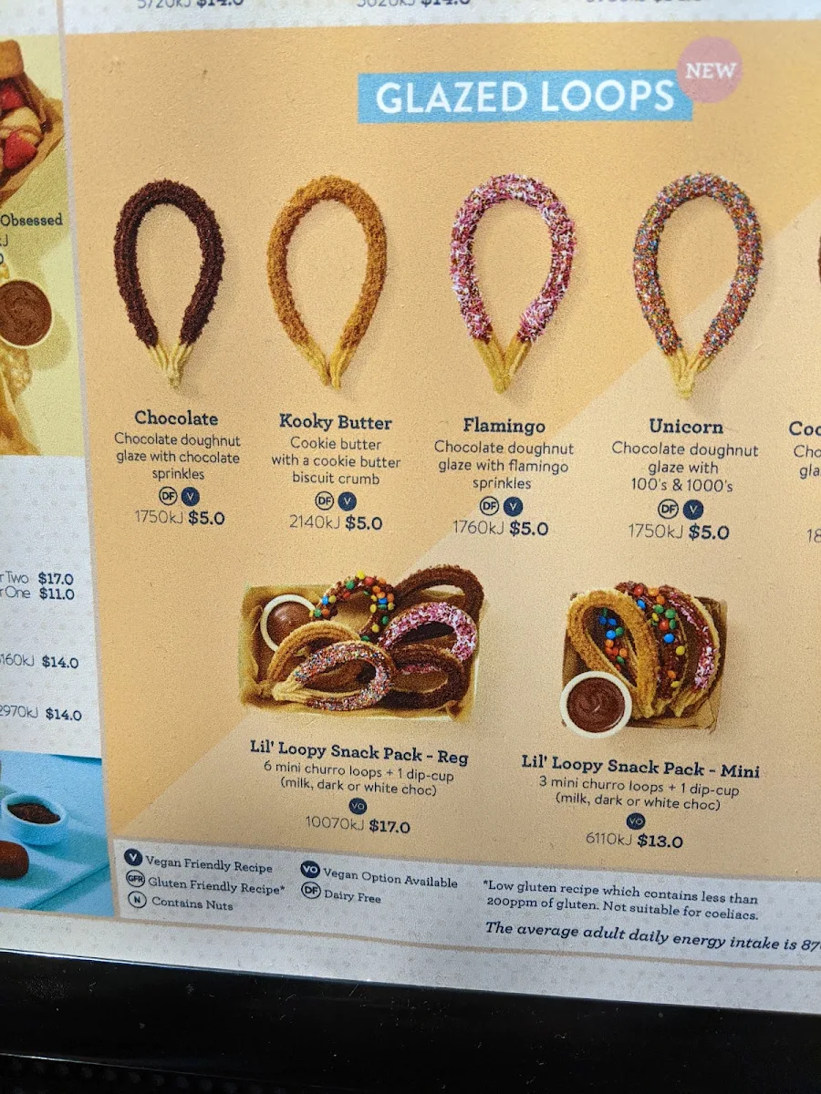Menu, San Churro Bankstown