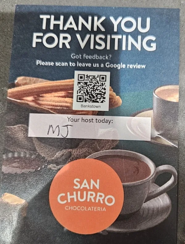 Menu, San Churro Bankstown