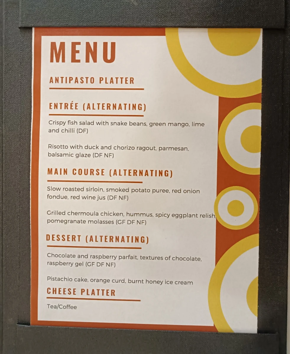 Menu, Angliss Restaurant