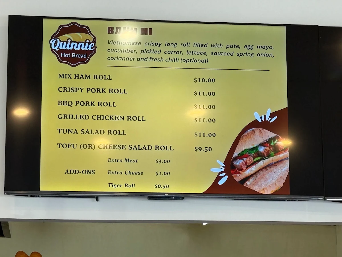 Menu, Quinnie Hot Bread