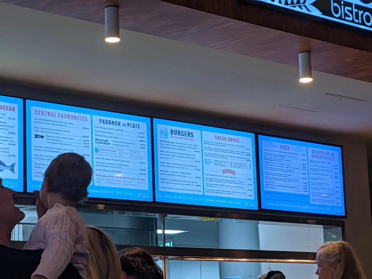 Menu, Terrace Bistro