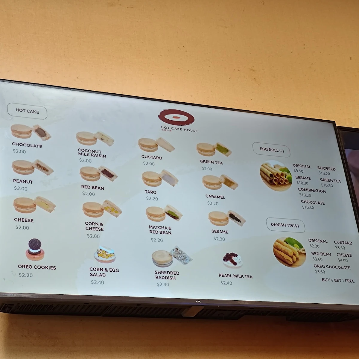 Menu, Hot Cake House