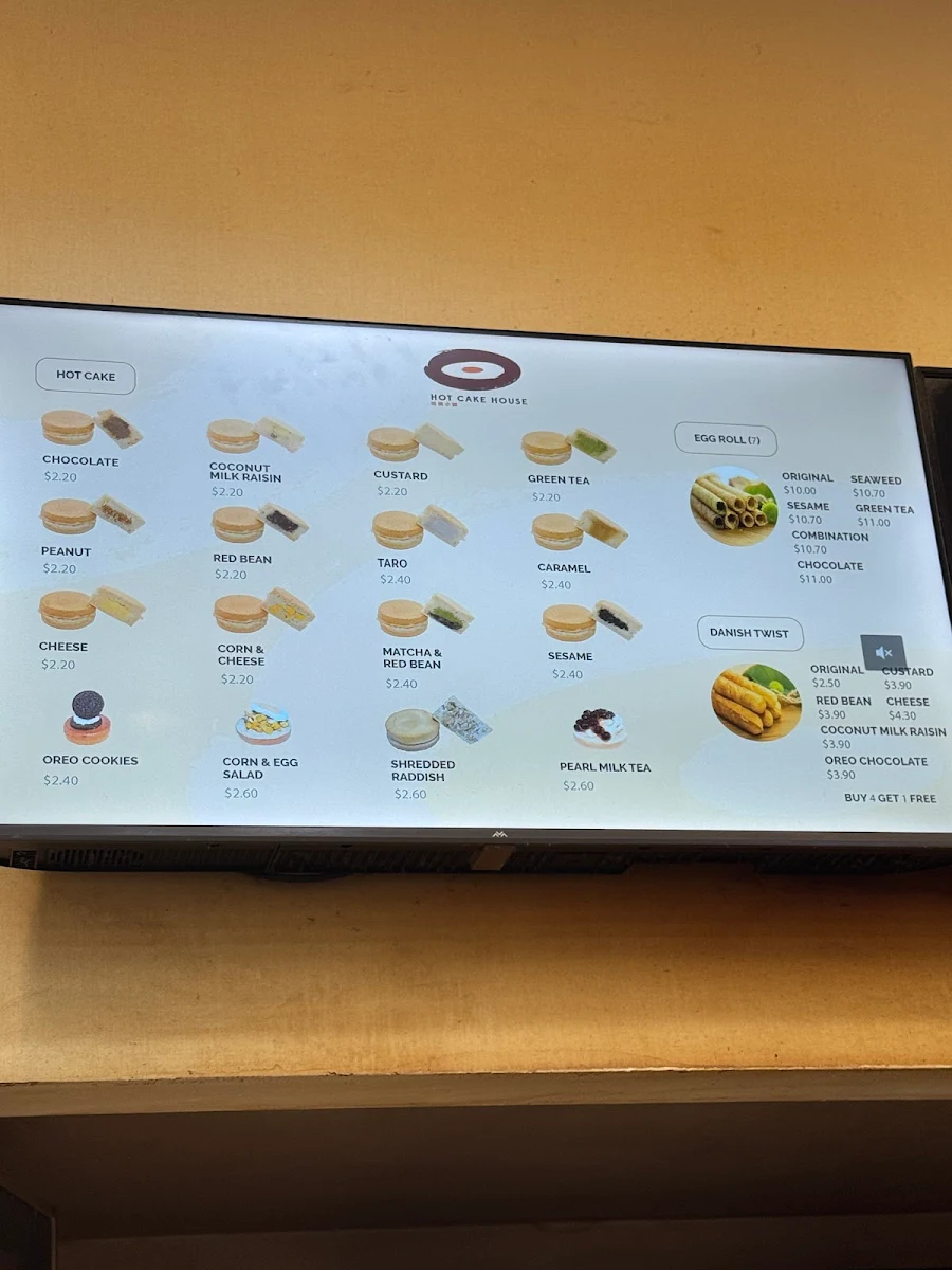 Menu, Hot Cake House