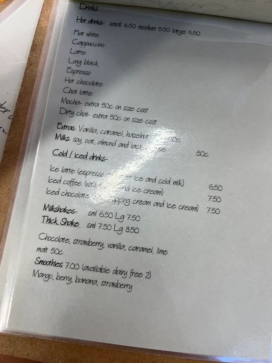 Menu, @Em's Place