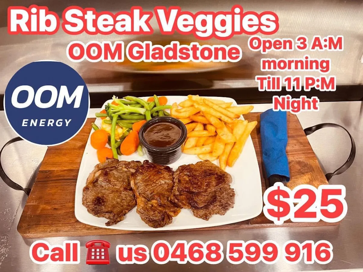 Menu, OOM Energy calliope Australian Cuisine Restaurant(Retro Theme Dine-in)Mini Supermarket,Toy Shop & Servo