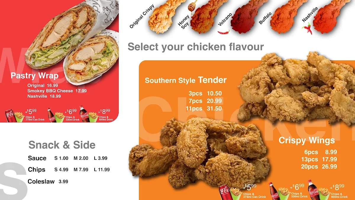 Menu, Ausome Chicken Meadowbrook