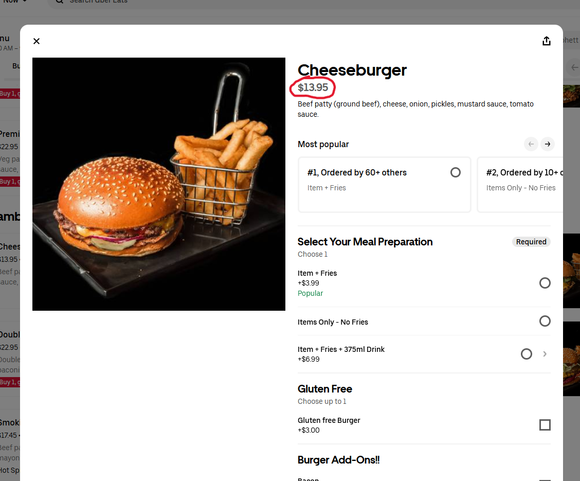 Menu, Yankee's Burger Bar - woodcroft