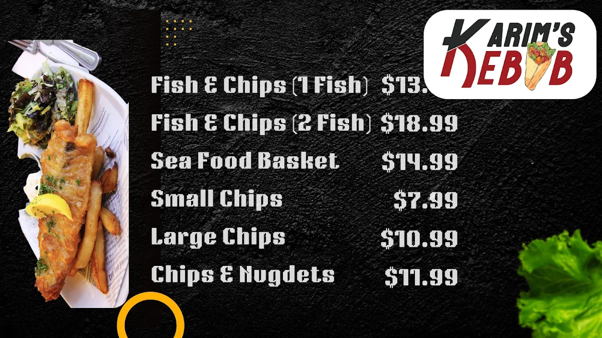 Menu, Karim's Kebab Yangebup