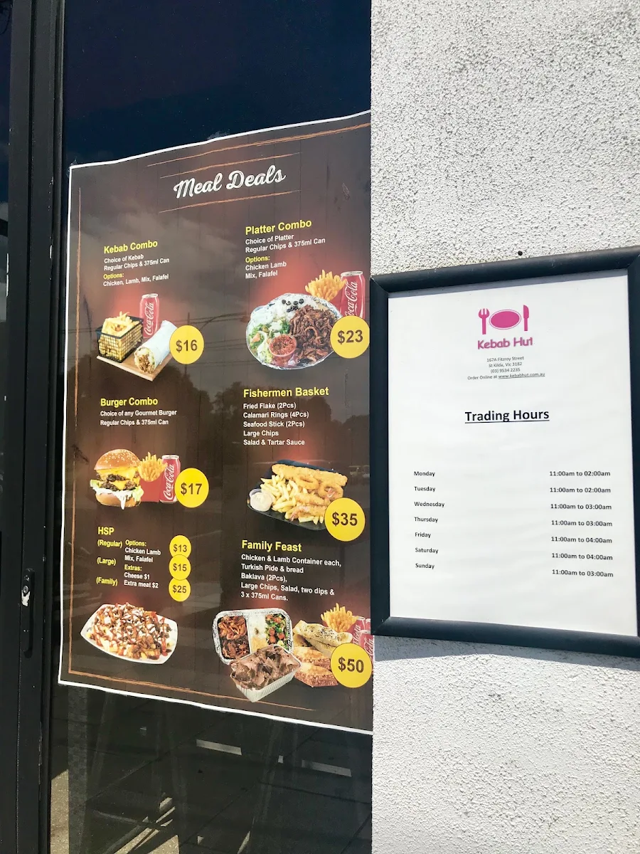 Menu, Kebab Hut