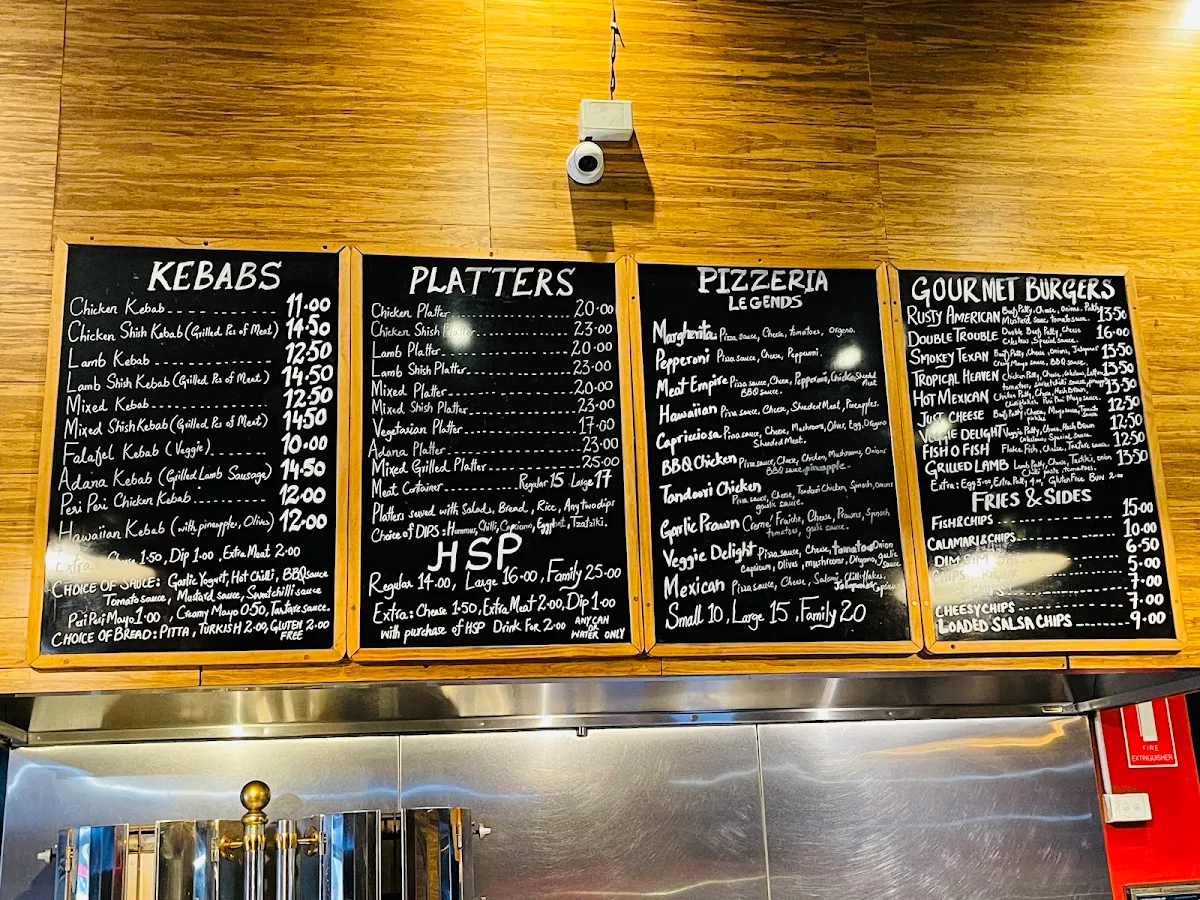 Menu, Kebab Hut