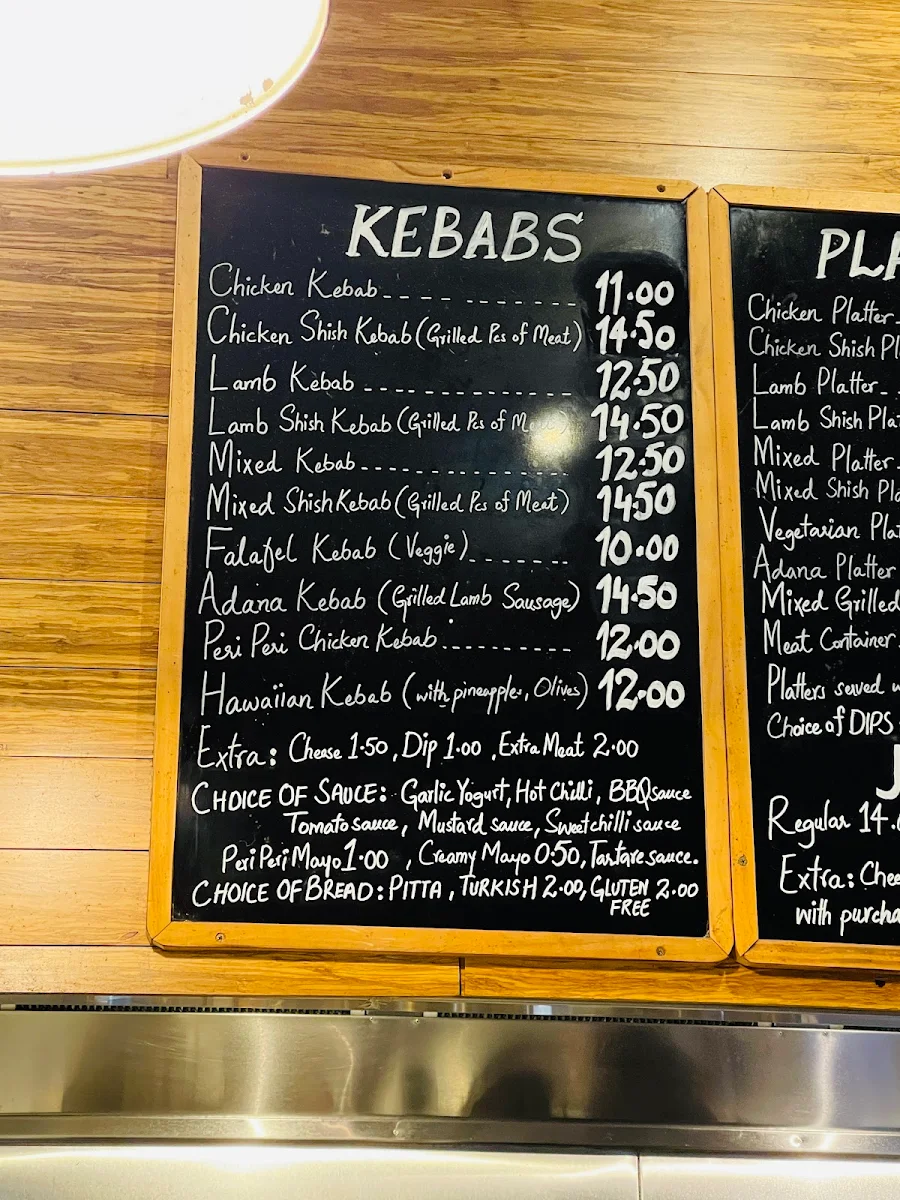 Menu, Kebab Hut