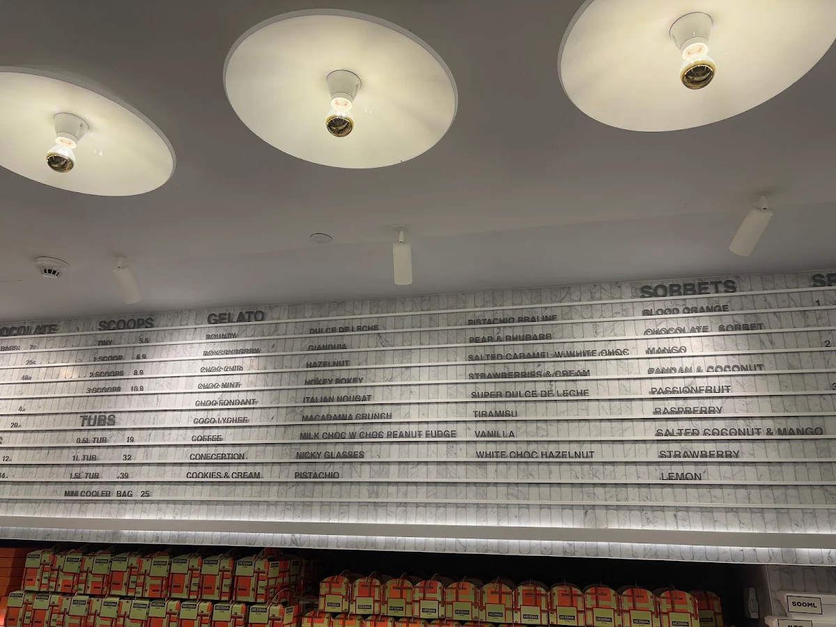 Menu, Gelato Messina Martin Place