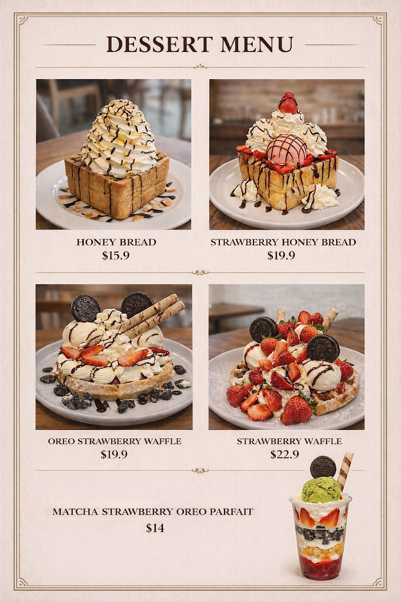 Menu, Paninaro Cafe