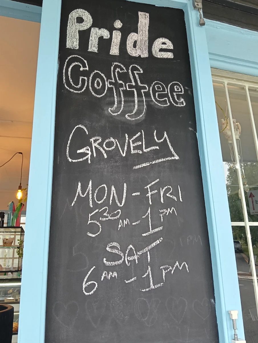 Menu, Pride Coffee Grovely
