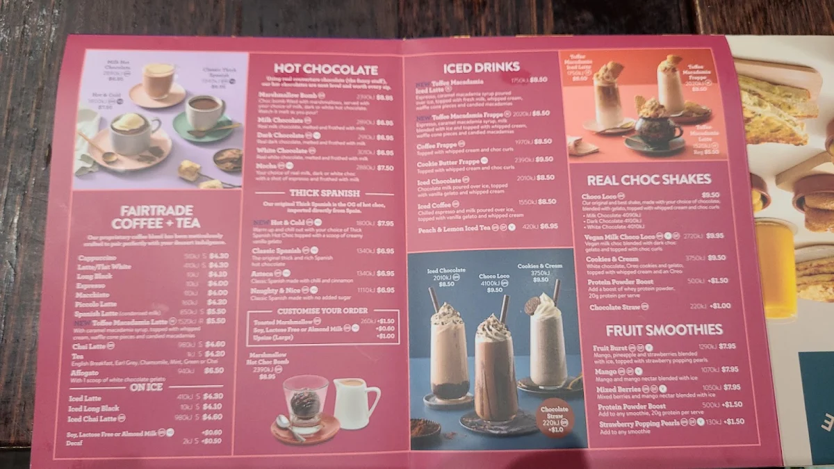 Menu, San Churro Mt Gravatt