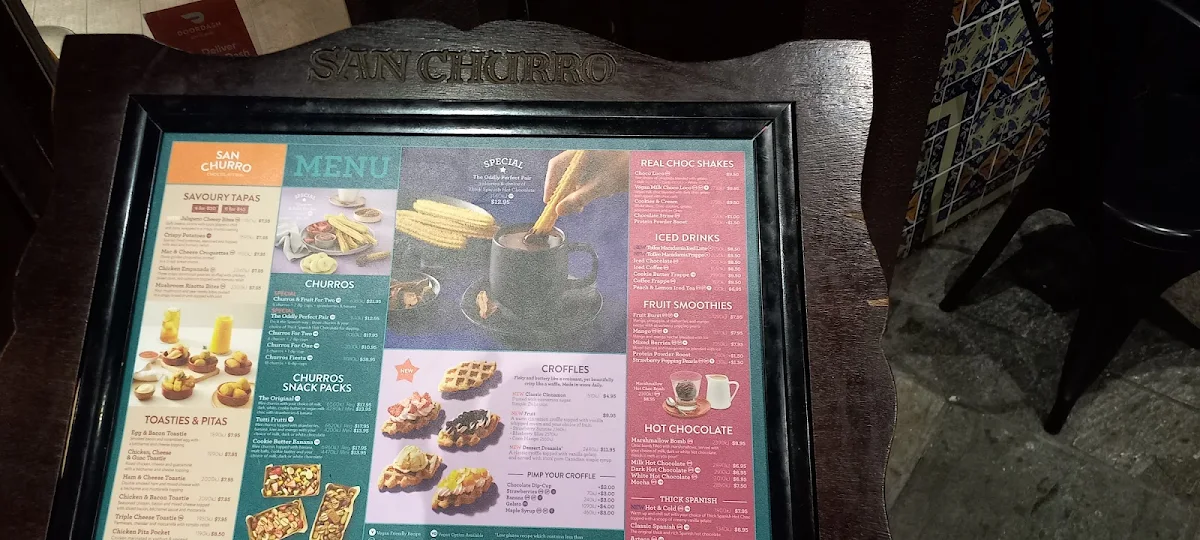 Menu, San Churro Mt Gravatt