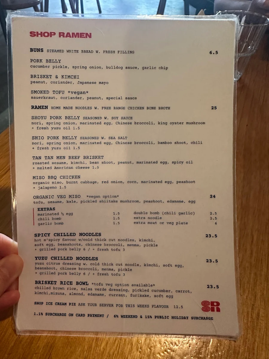 Menu, Shop Ramen