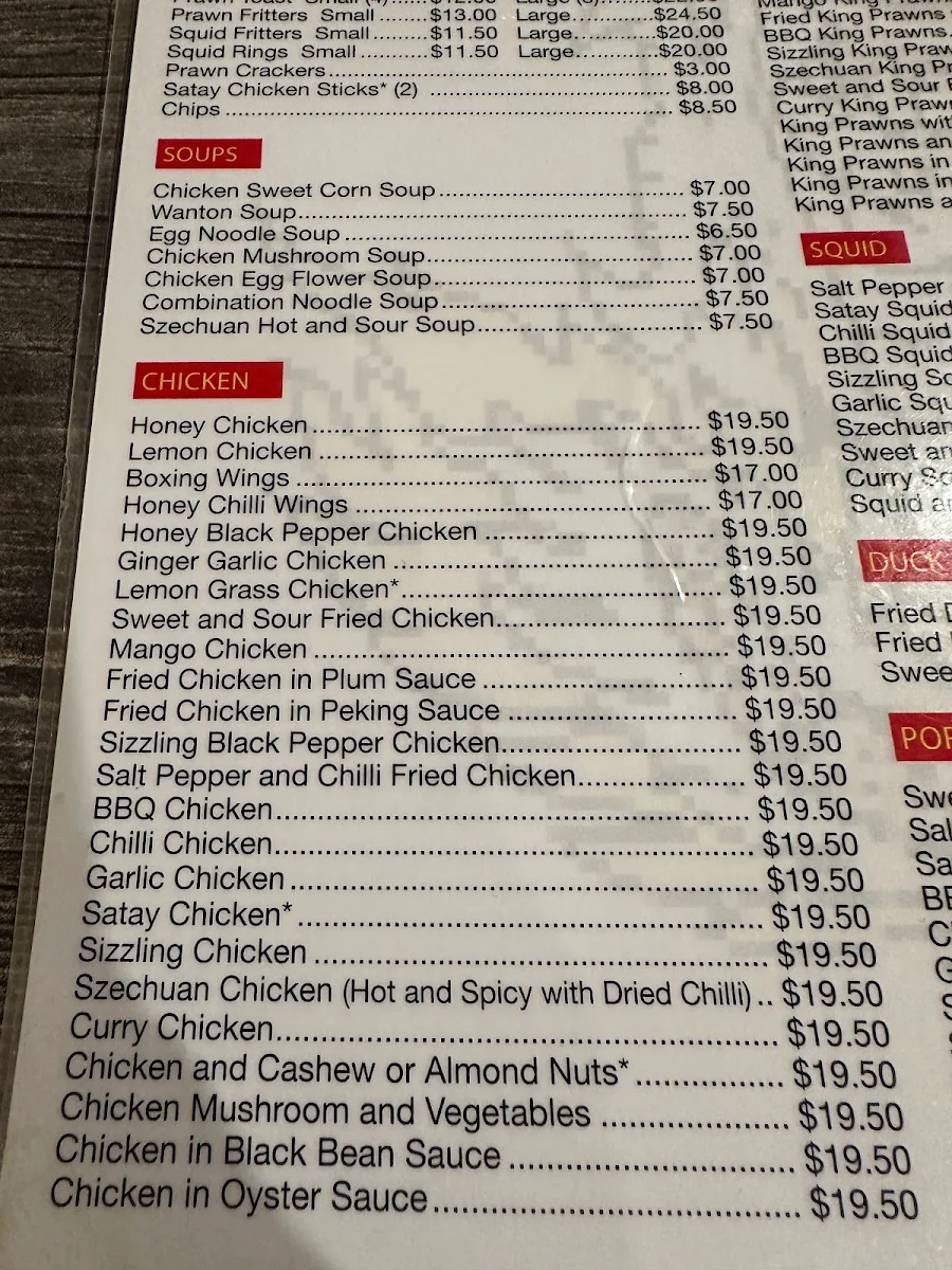 Menu, Happy Dragon Chinese Restaurant