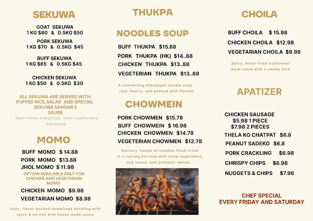 Menu, Sekuwa Sansar