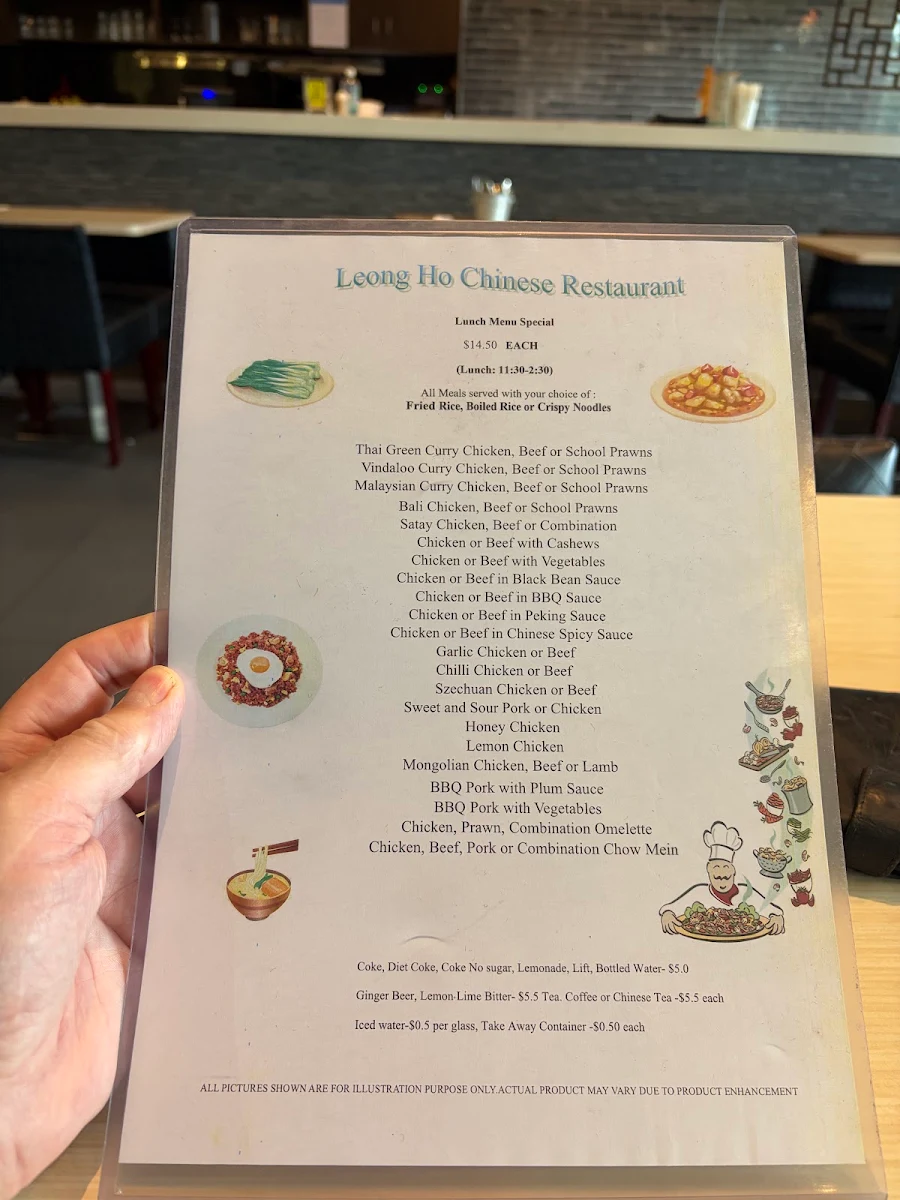 Menu, Leong Ho Cafe
