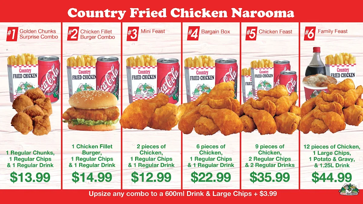 Menu, Country Fried Chicken(CFC)Narooma/ Ampol Narooma