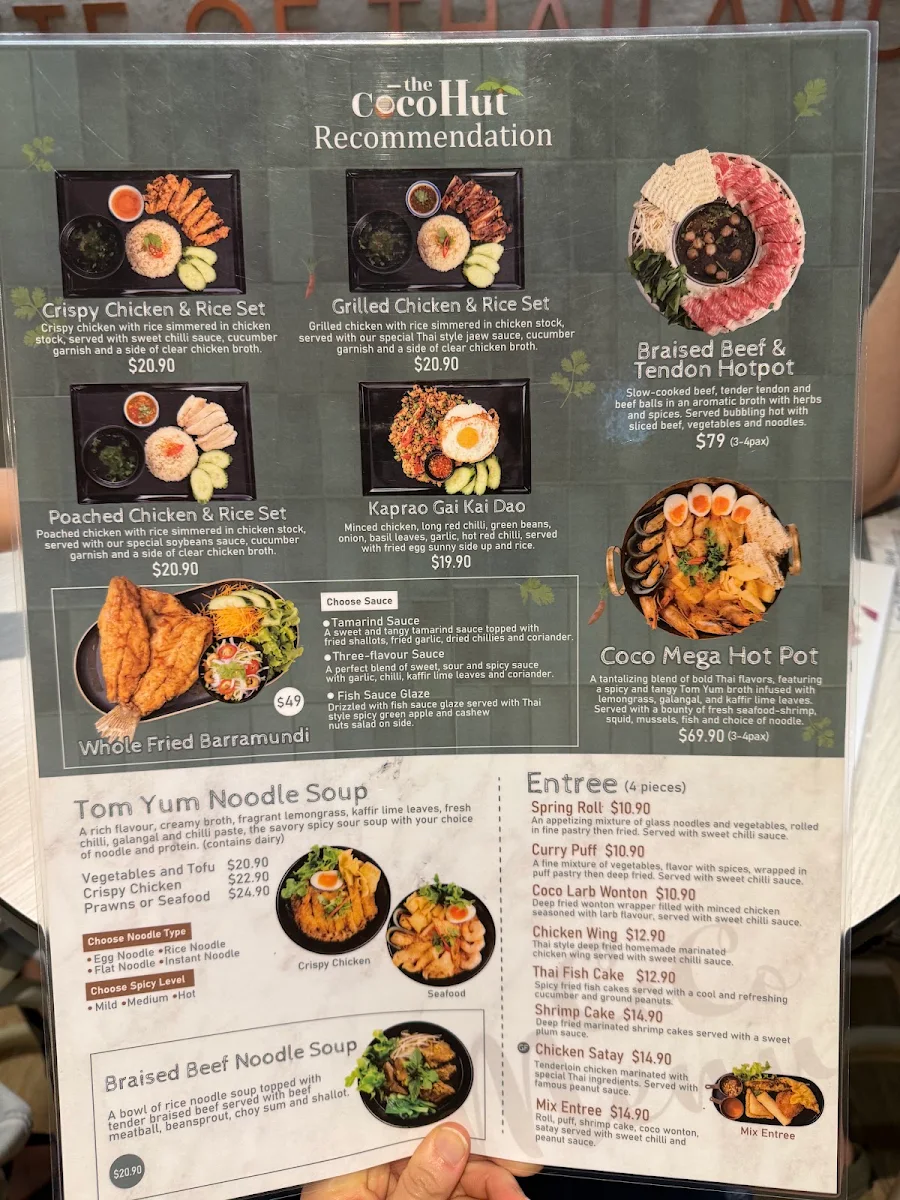 Menu, Cocohut Taste of Thailand