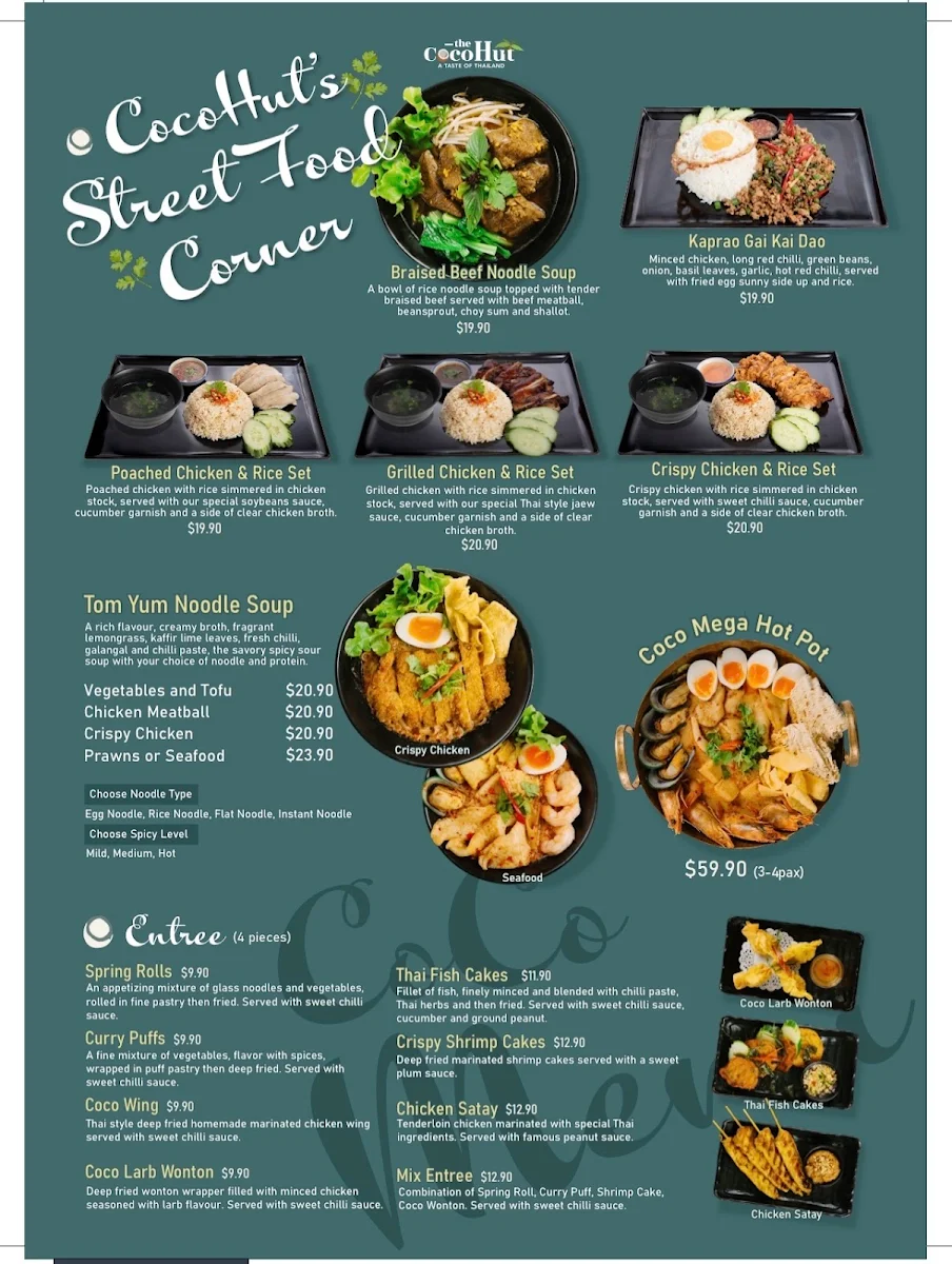 Menu, Cocohut Taste of Thailand