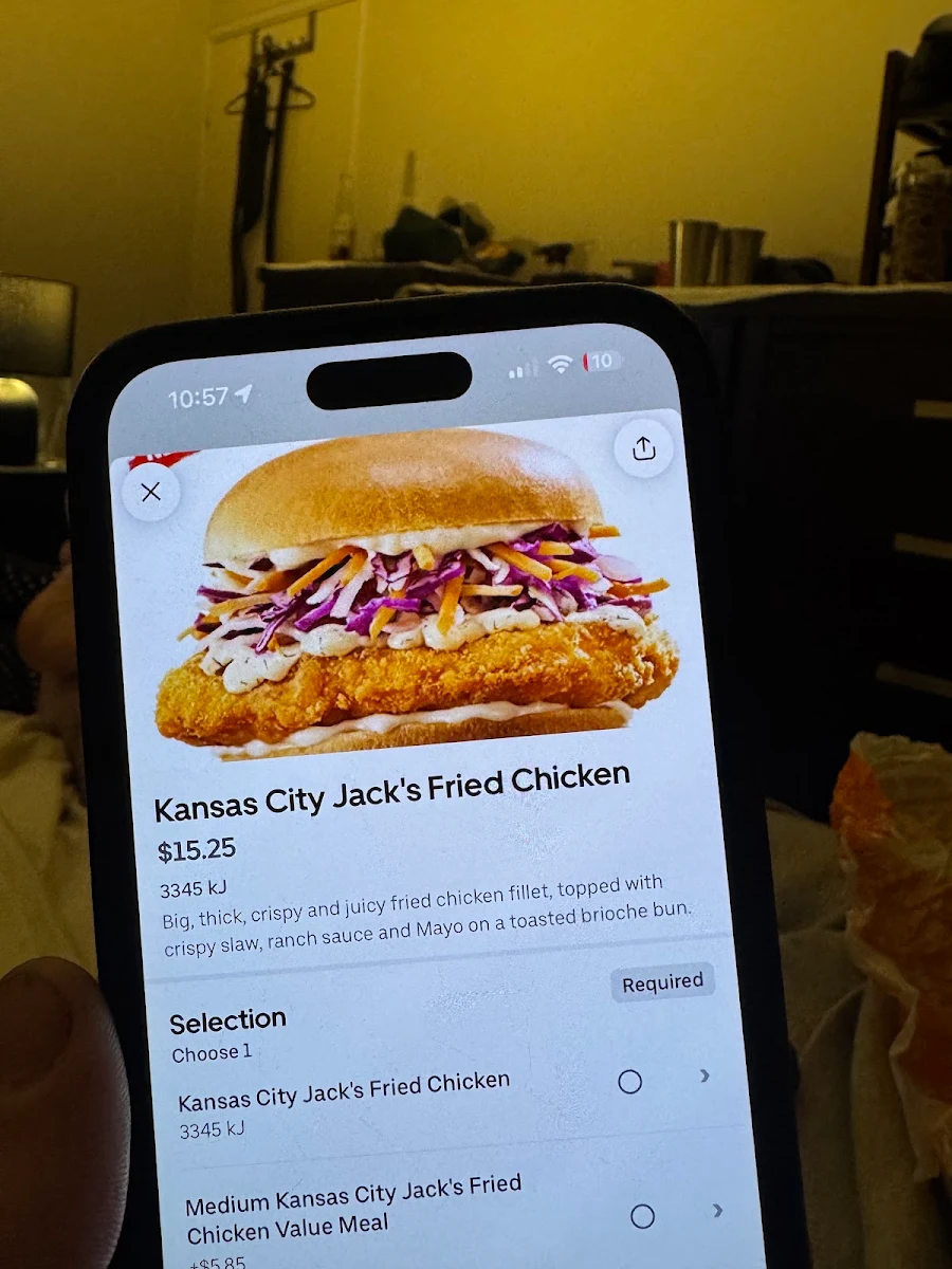 Menu, Hungry Jack's Burgers Jindalee