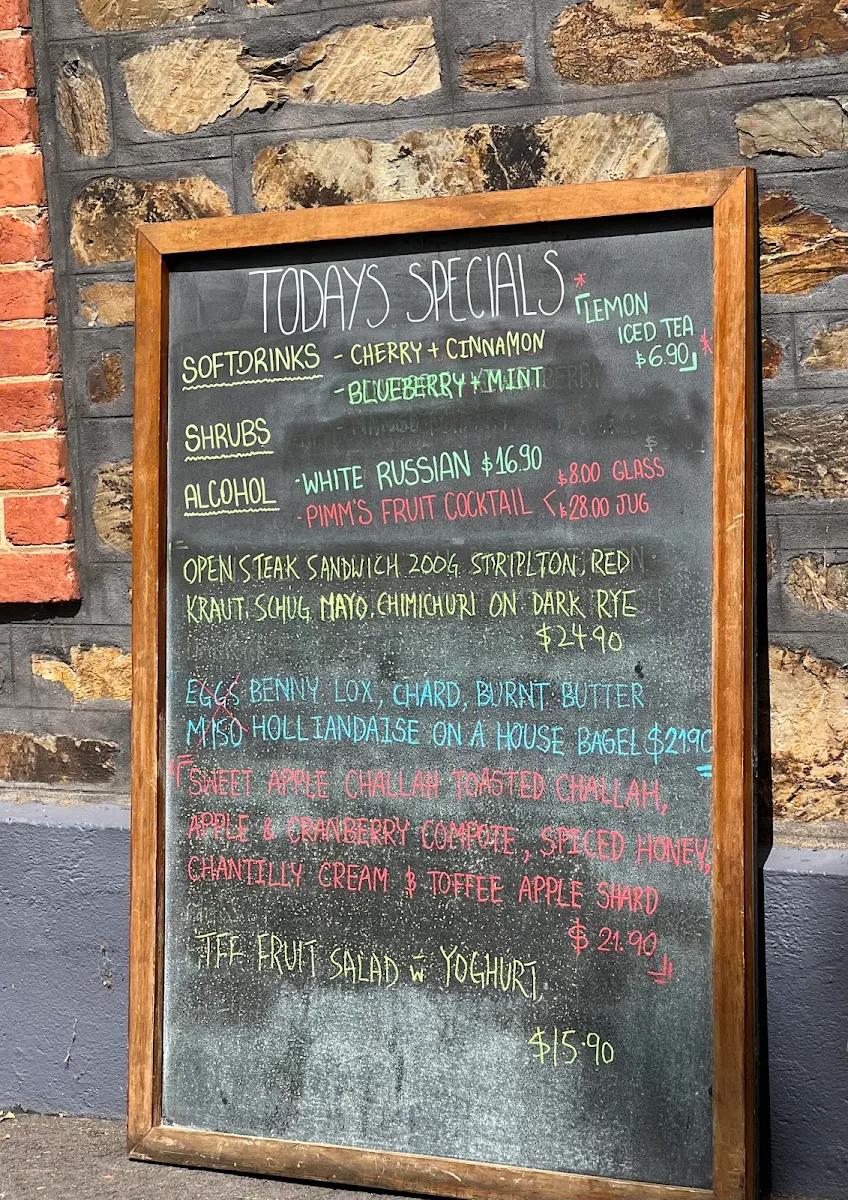 Menu, The Flying Fig