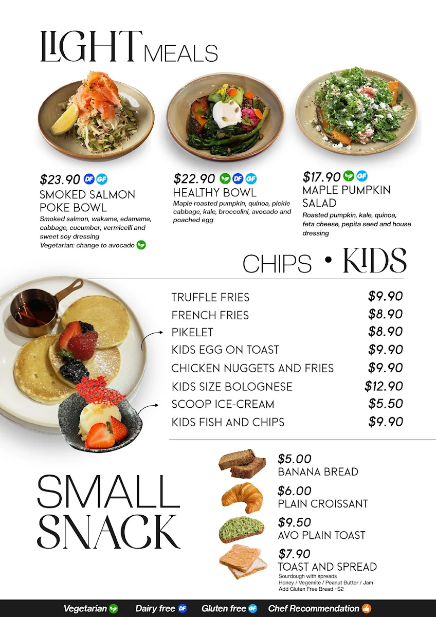 Menu, SAI BISTRO