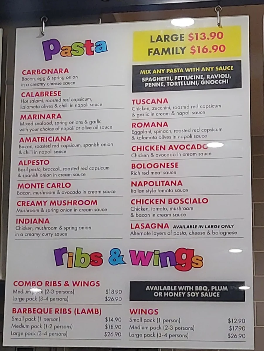 Menu, Johnny Boys Pizza-Mentone