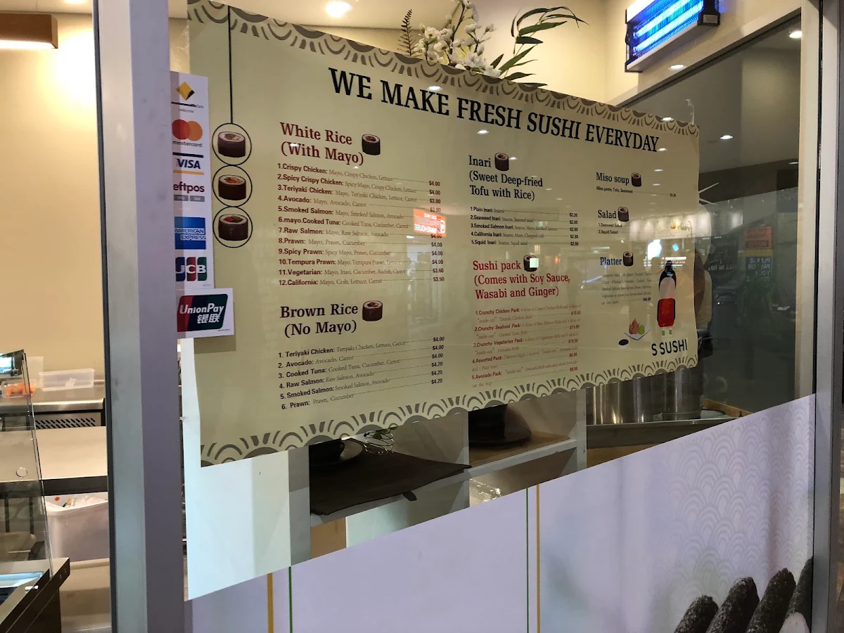 Menu, S Sushi