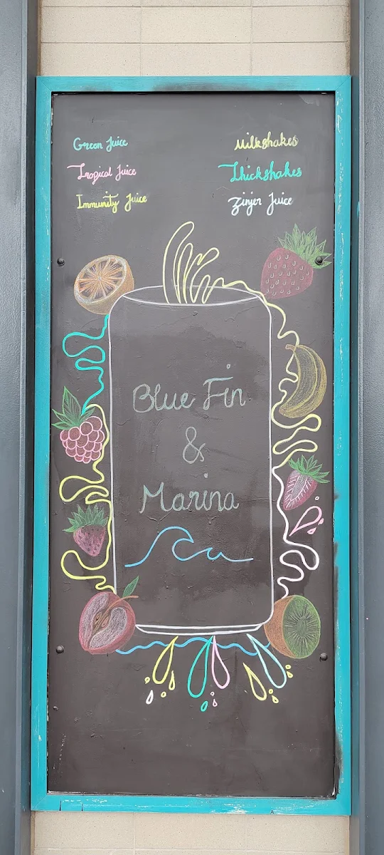 Menu, Blue Fin & Marina