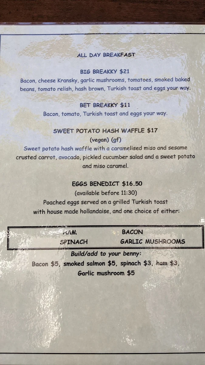 Menu, The Fresh Pantry