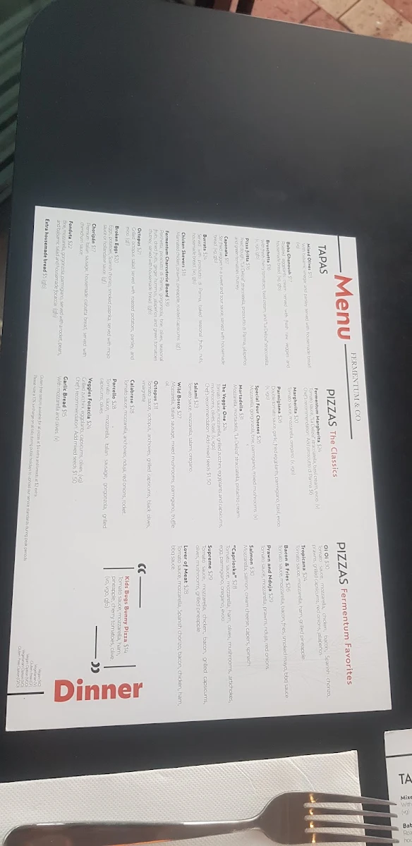 Menu, Fermentum & Co