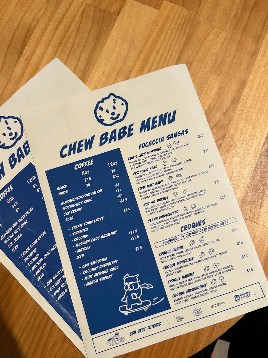 Menu, Chew Babe Pet Grooming Cafe