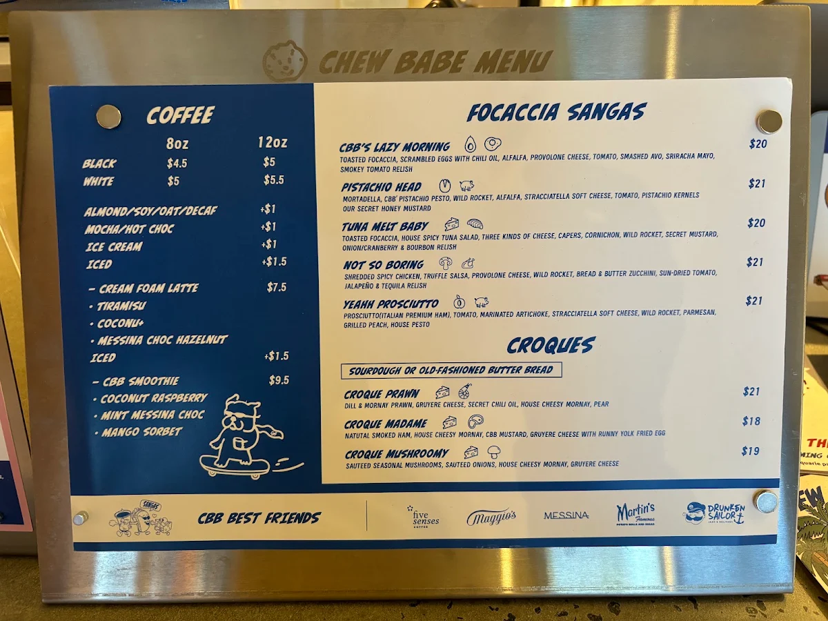 Menu, Chew Babe Pet Grooming Cafe