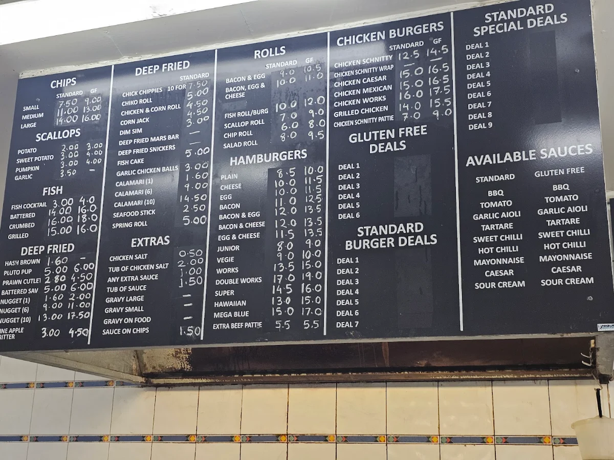 Menu, The Blue Shop On E K