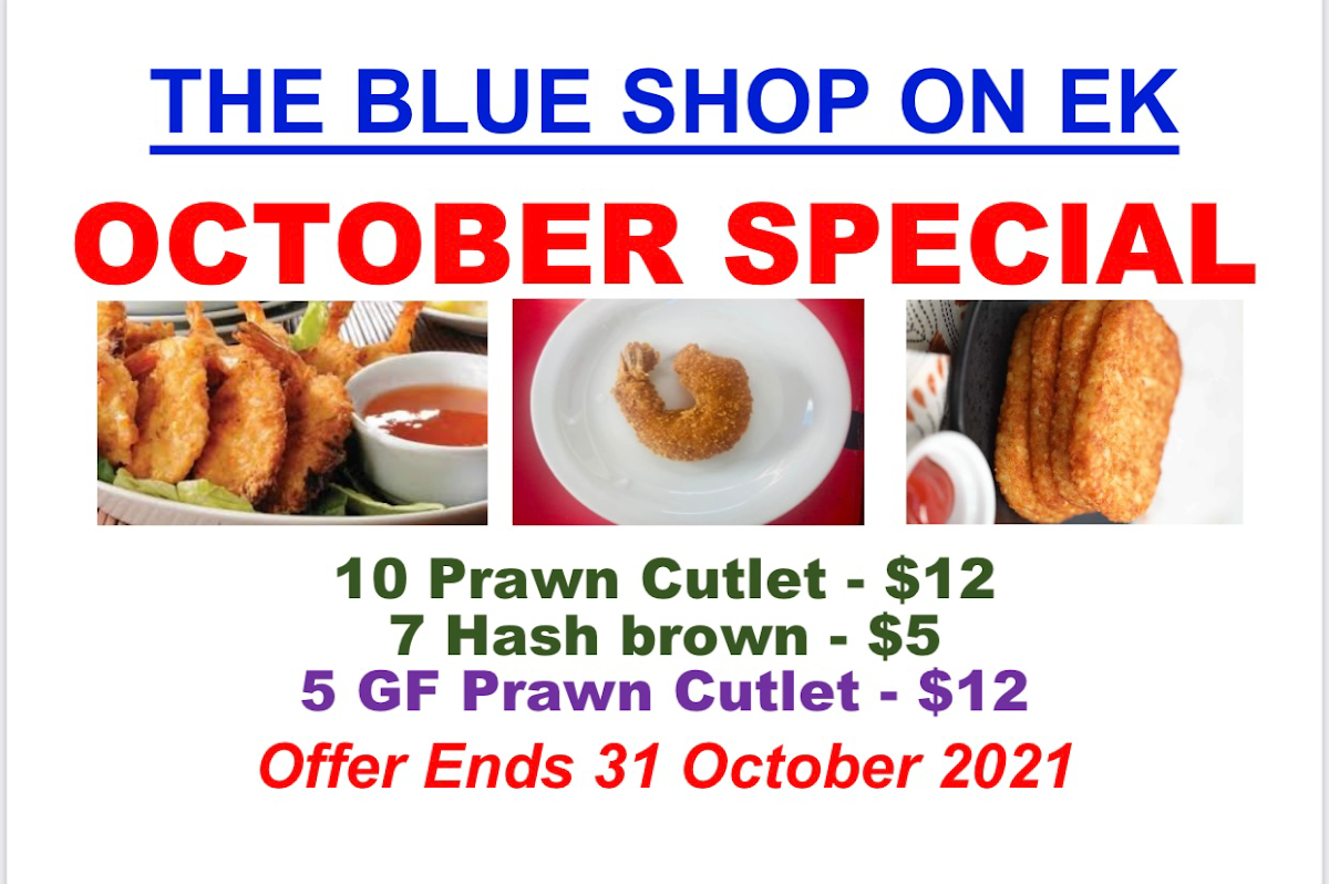 Menu, The Blue Shop On E K