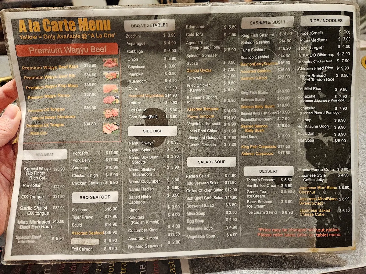 Menu, Nikaido