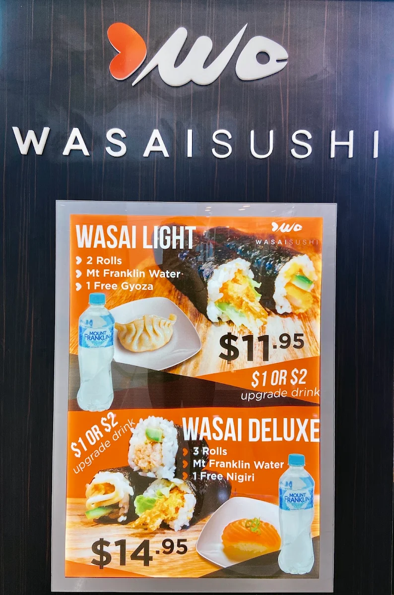 Menu, Wasai Sushi