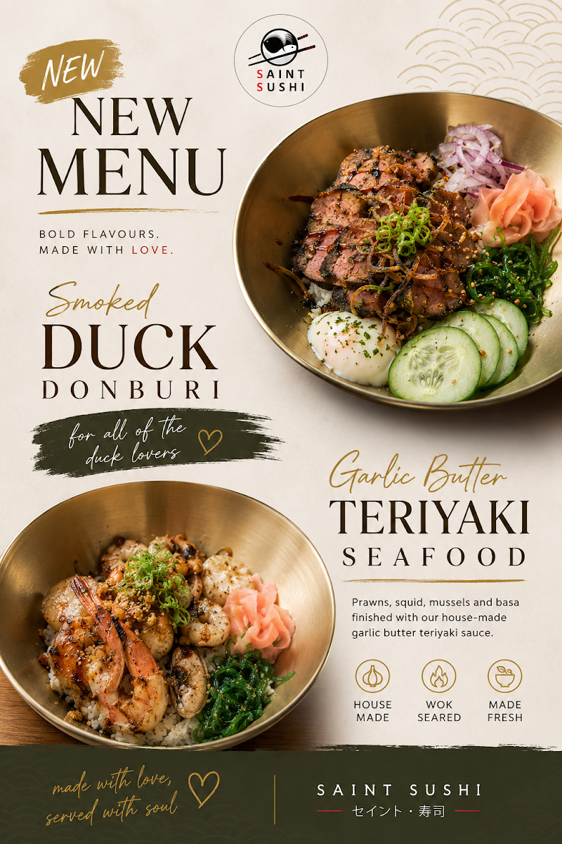 Menu, Saint Sushi