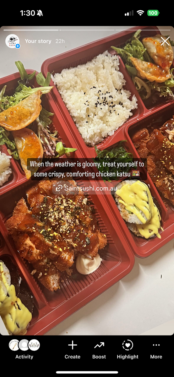 Menu, Saint Sushi
