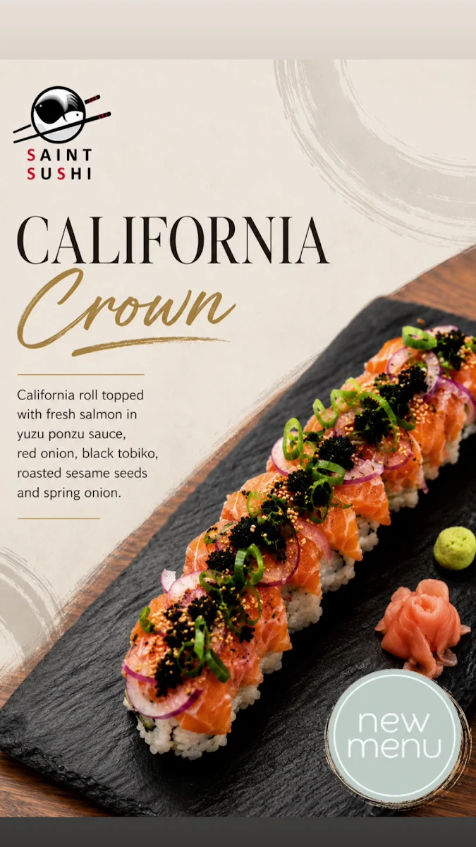 Menu, Saint Sushi