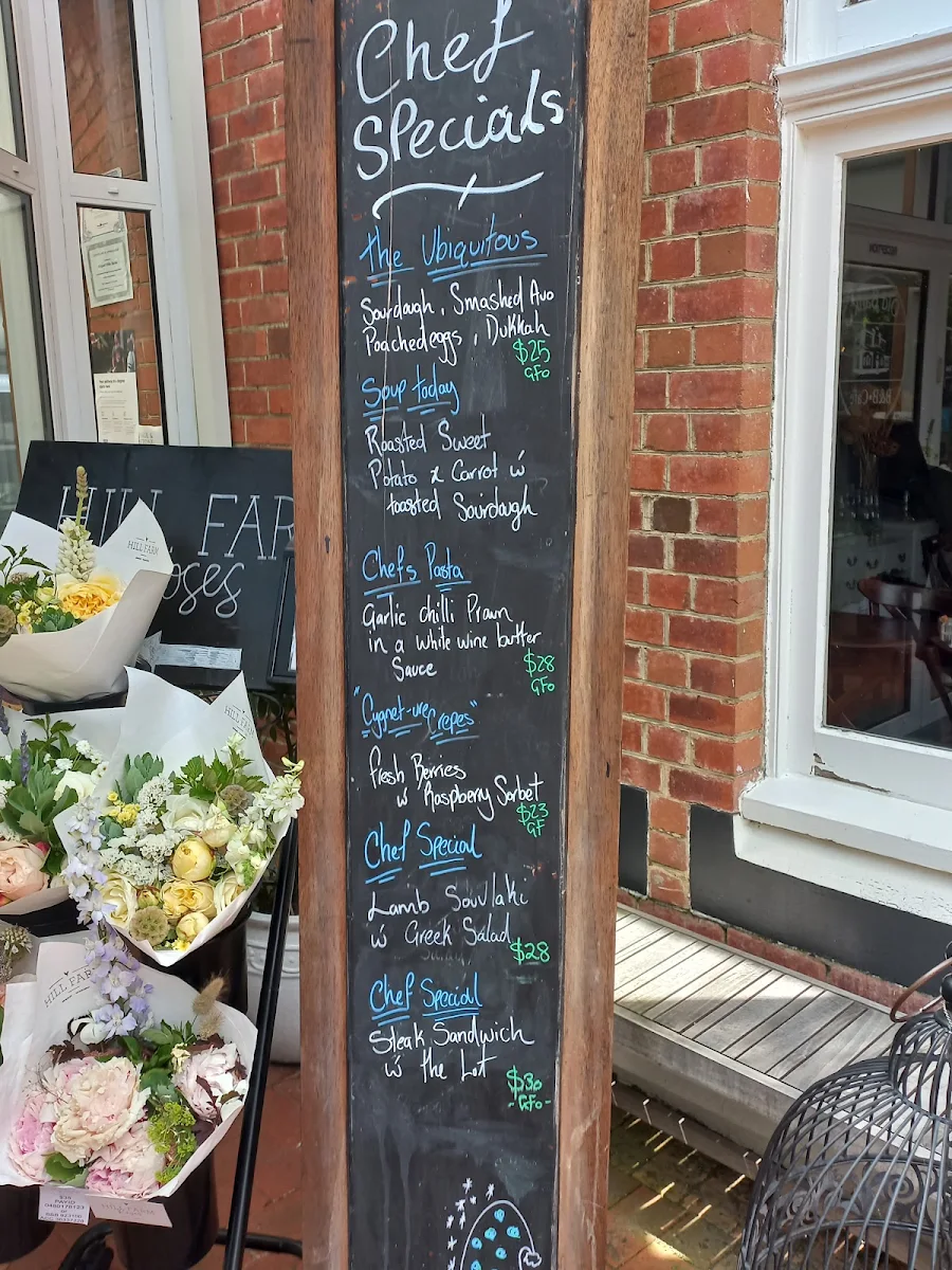 Menu, Cygnet Conservatory Cafe @ Cygnet Old Bank