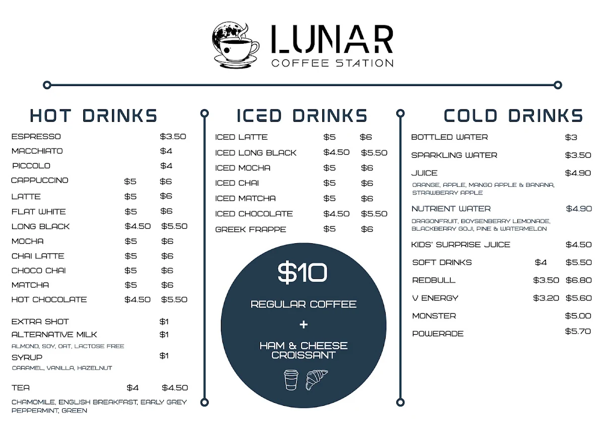 Menu, Burgers Galaxy