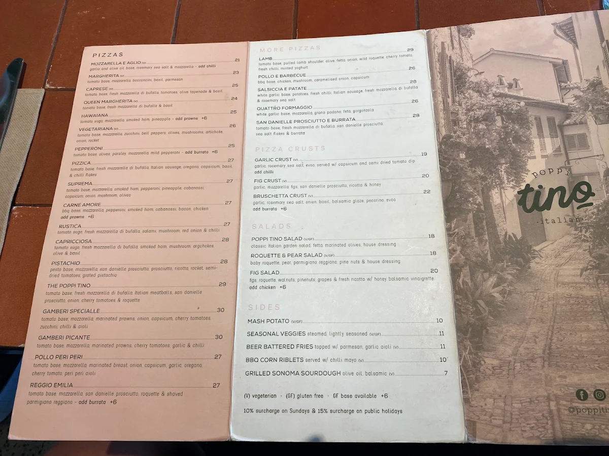 Menu, Poppi Tino