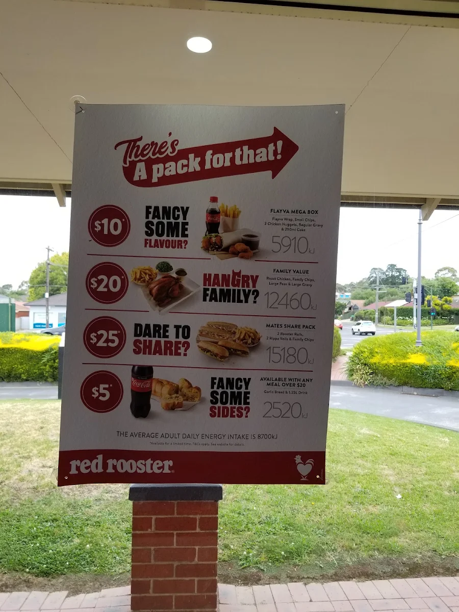 Menu, Red Rooster Vermont